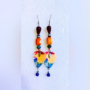 Guitar pick earrings